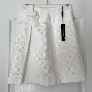 NWT Elie Tahari Linen Eyelet White Dress Size 2